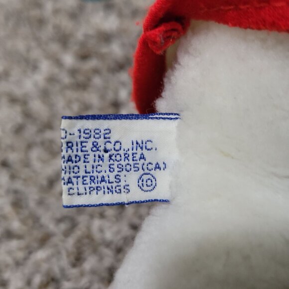 Vintage 80s Smurf 12 in Plush Smurfs Baseball Shirt Peyo Wallace Berrie Schleich - Picture 5 of 6